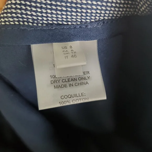 Elie Tahari Blue Textured Cotton Dress Pants Size 8